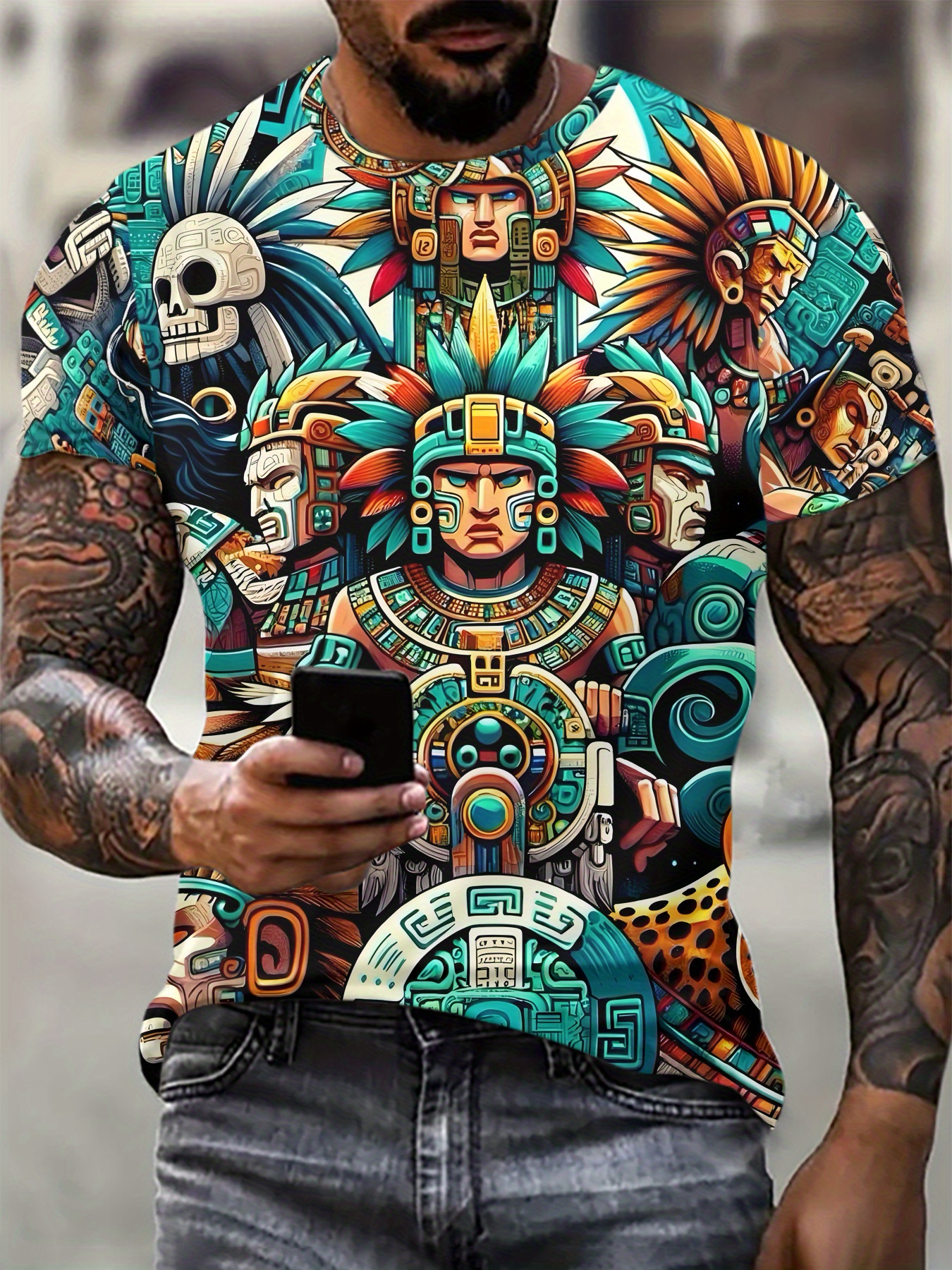 Men's Men And Skull With Ethni - Ethnic Fashion Illustration recension och pris