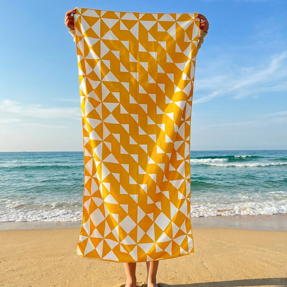 Orange Blue Ikat Print Beach T - Ikat Woven Fabric recension och pris